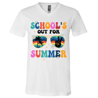 Schools Out For Summer Hippie V-Neck T-Shirt