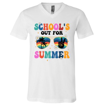 Schools Out For Summer Hippie V-Neck T-Shirt