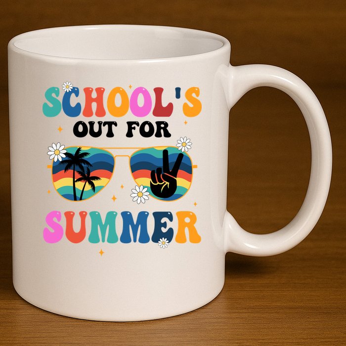 Schools Out For Summer Hippie 11oz C Handle Ceramic Mug