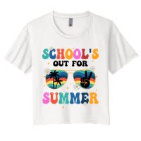 Schools Out For Summer Hippie Women's Crop Top Tee