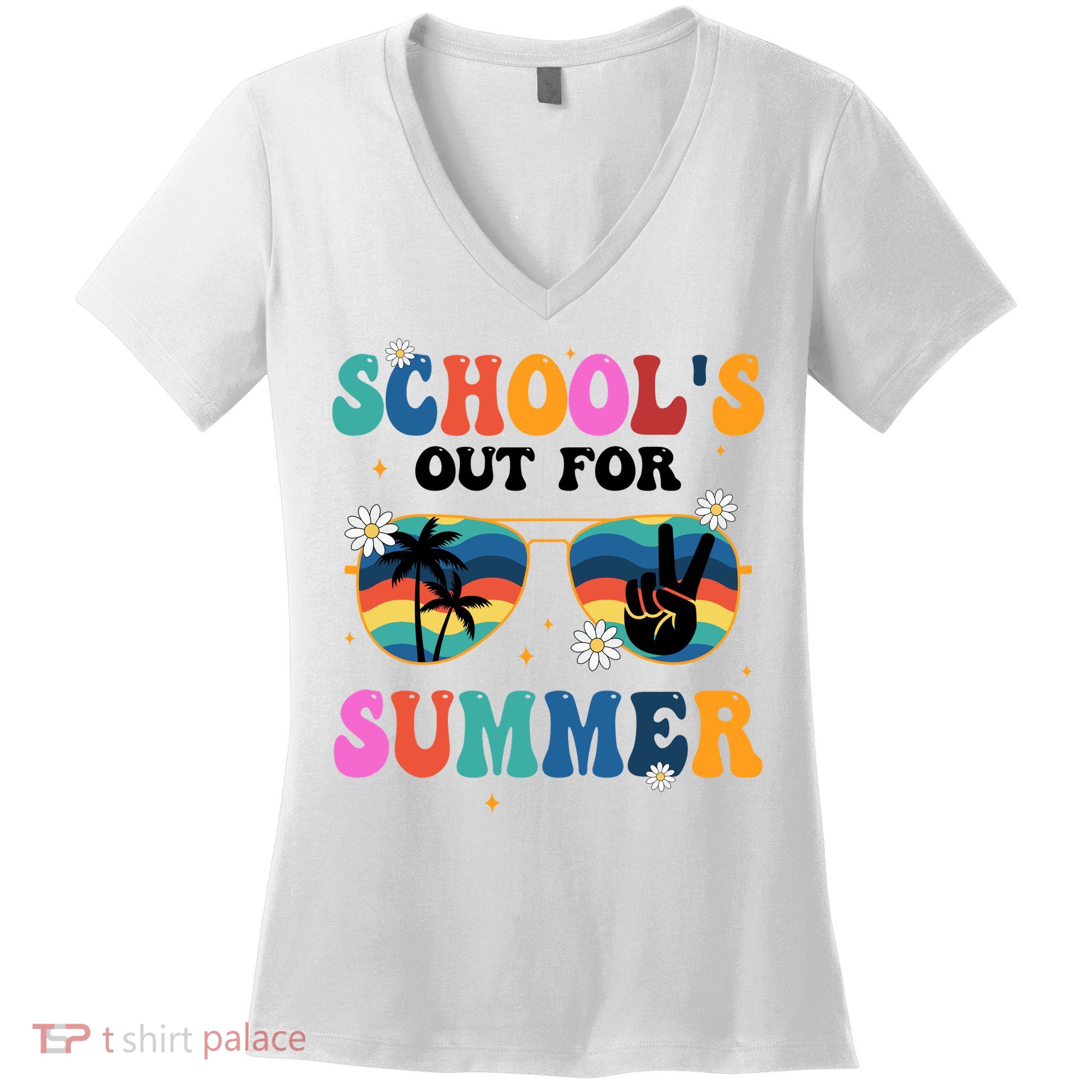 Schools Out For Summer Hippie Women's V-Neck T-Shirt
