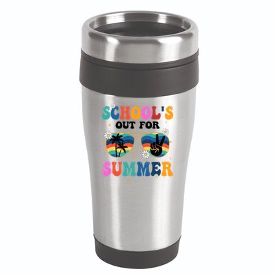 Schools Out For Summer Hippie Retro 16oz Travel Tumbler