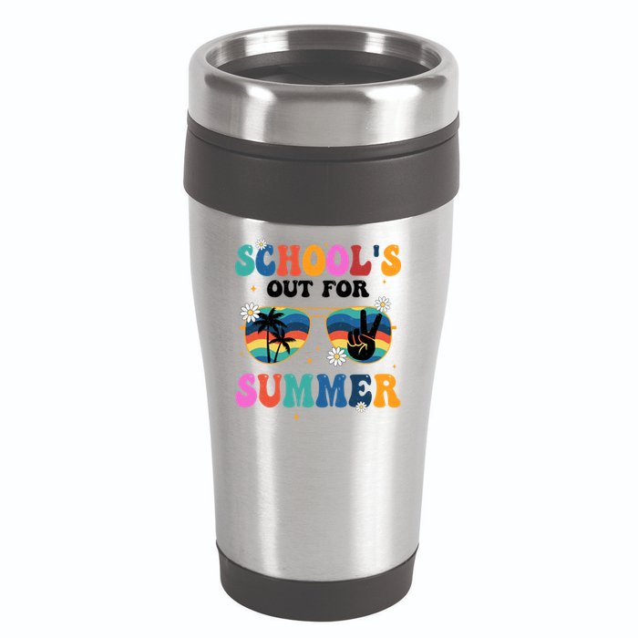 Schools Out For Summer Hippie Retro 16oz Travel Tumbler