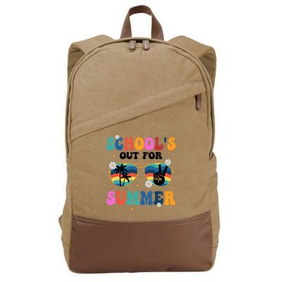 Schools Out For Summer Hippie Retro Cotton Canvas Backpack