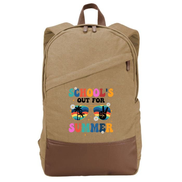 Schools Out For Summer Hippie Retro Cotton Canvas Backpack