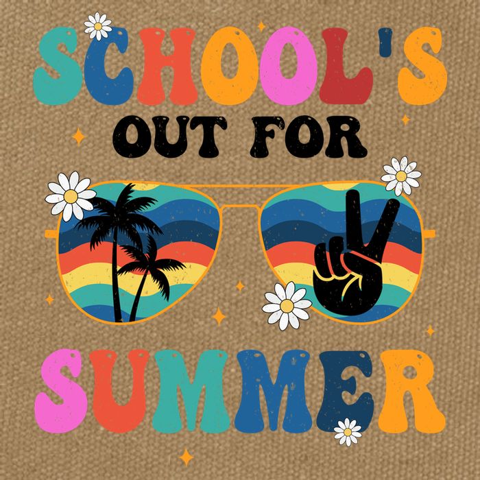 Schools Out For Summer Hippie Retro Cotton Canvas Backpack