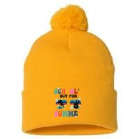 Schools Out For Summer Hippie Retro Pom Pom 12in Knit Beanie