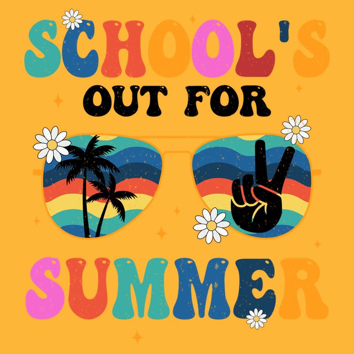 Schools Out For Summer Hippie Retro Pom Pom 12in Knit Beanie