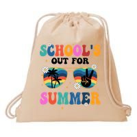 Schools Out For Summer Hippie Retro Drawstring Bag
