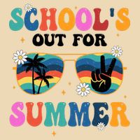 Schools Out For Summer Hippie Retro Drawstring Bag
