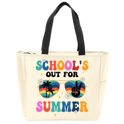 Schools Out For Summer Hippie Retro Zip Tote Bag