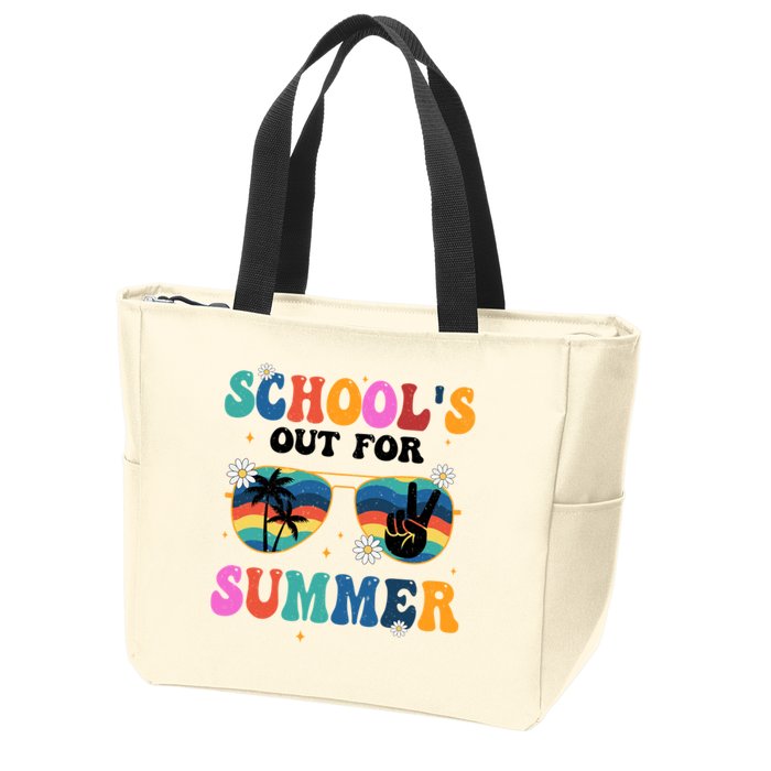 Schools Out For Summer Hippie Retro Zip Tote Bag