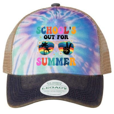 Schools Out For Summer Hippie Retro Legacy Tie Dye Trucker Hat