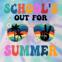 Schools Out For Summer Hippie Retro Legacy Tie Dye Trucker Hat