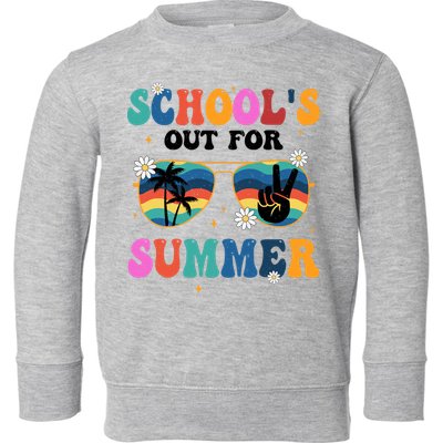 Schools Out For Summer Hippie Retro Toddler Sweatshirt