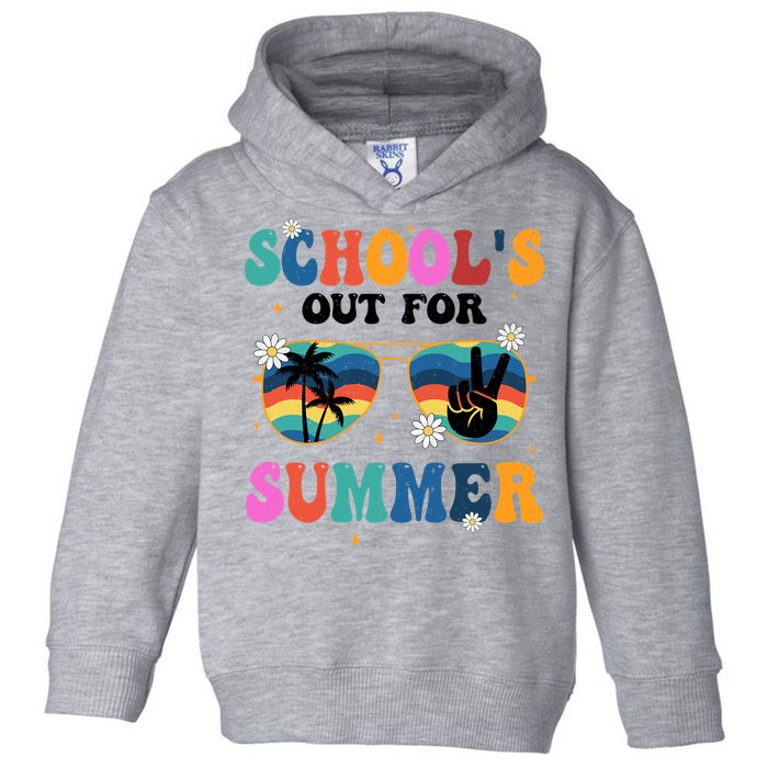 Schools Out For Summer Hippie Retro Toddler Hoodie