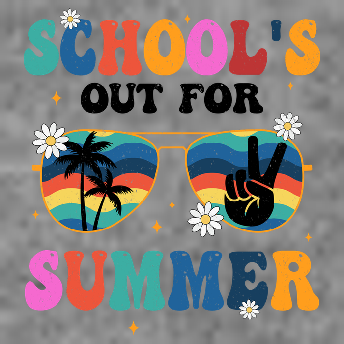 Schools Out For Summer Hippie Retro Toddler Hoodie