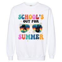 Schools Out For Summer Hippie Retro Garment-Dyed Sweatshirt
