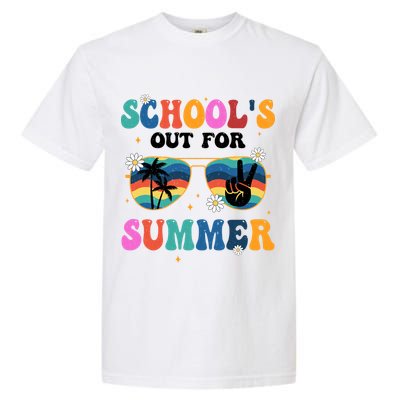 Schools Out For Summer Hippie Retro Garment-Dyed Heavyweight T-Shirt