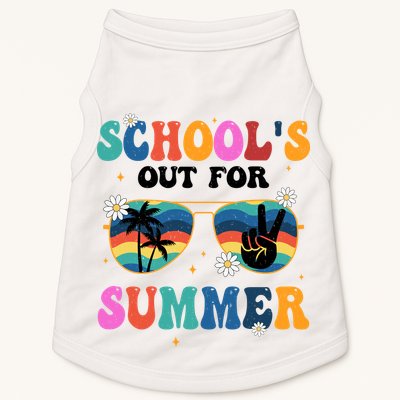 Schools Out For Summer Hippie Retro Doggie Tank