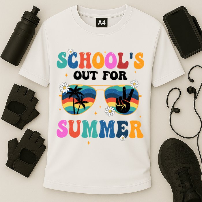 Schools Out For Summer Hippie Retro Performance Shirt