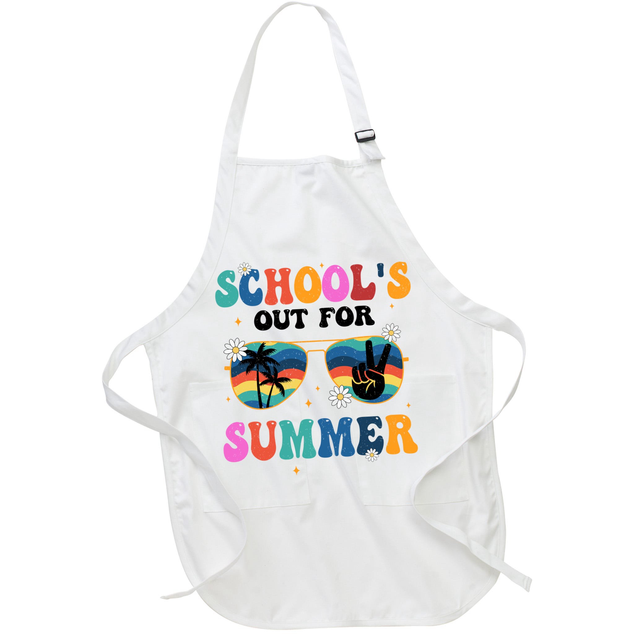 Schools Out For Summer Hippie Retro Apron
