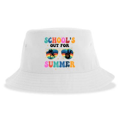 Schools Out For Summer Hippie Retro Sustainable Bucket Hat