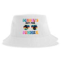 Schools Out For Summer Hippie Retro Sustainable Bucket Hat