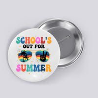 Schools Out For Summer Hippie Retro Button