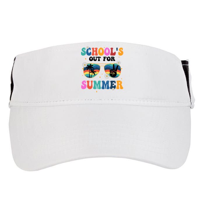 Schools Out For Summer Hippie Retro Adult Drive Performance Visor