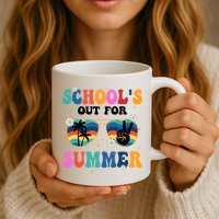 Schools Out For Summer Hippie Retro Mug