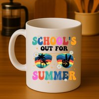 Schools Out For Summer Hippie Retro Mug