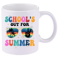 Schools Out For Summer Hippie Retro 11oz C Handle Ceramic Mug