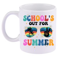 Schools Out For Summer Hippie Retro 11oz C Handle Ceramic Mug