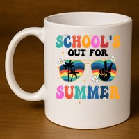 Schools Out For Summer Hippie Retro 11oz C Handle Ceramic Mug