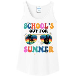 Schools Out For Summer Hippie Retro Ladies Essential Tank