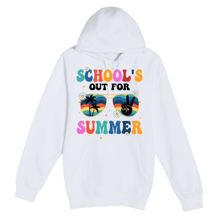 Schools Out For Summer Hippie Retro Premium Pullover Hoodie