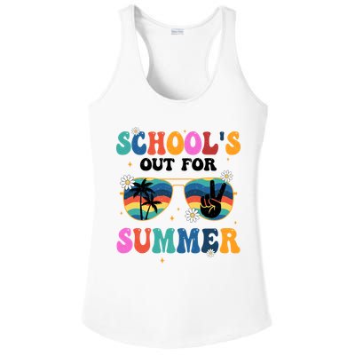 Schools Out For Summer Hippie Retro Ladies PosiCharge Competitor Racerback Tank