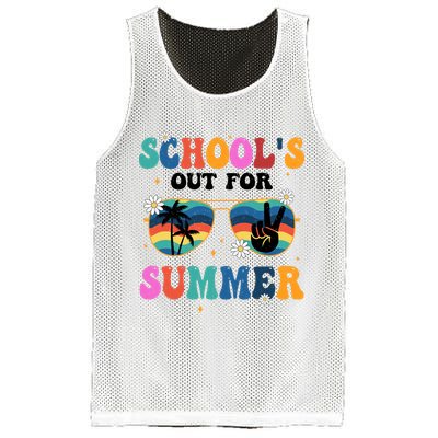 Schools Out For Summer Hippie Retro Mesh Reversible Basketball Jersey Tank