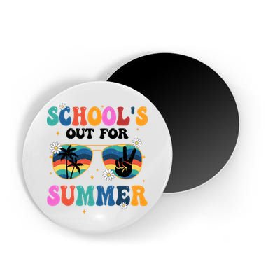 Schools Out For Summer Hippie Retro Magnet