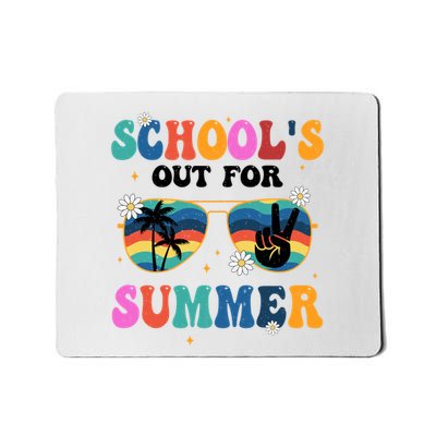 Schools Out For Summer Hippie Retro Mousepad