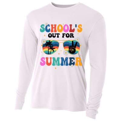 Schools Out For Summer Hippie Retro Cooling Performance Long Sleeve Crew