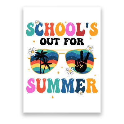 Schools Out For Summer Hippie Retro Poster