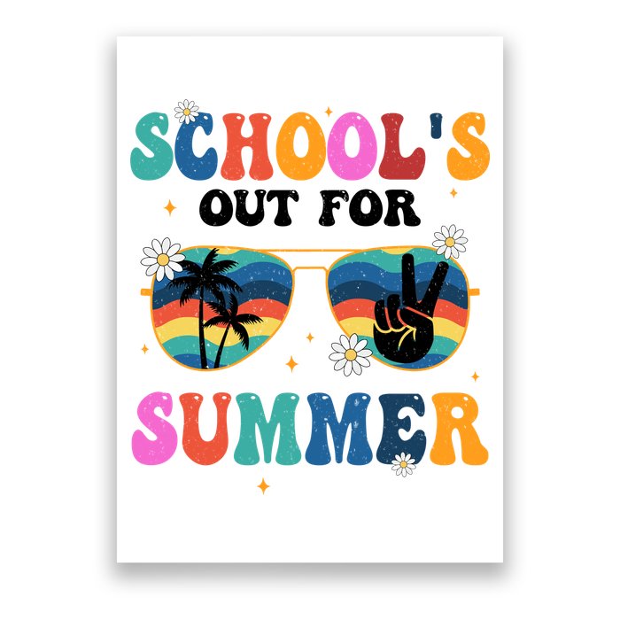 Schools Out For Summer Hippie Retro Poster
