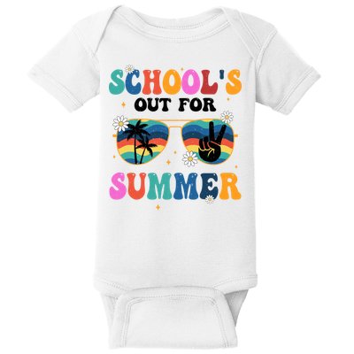 Schools Out For Summer Hippie Retro Baby Bodysuit