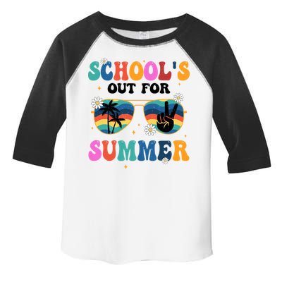 Schools Out For Summer Hippie Retro Toddler Fine Jersey T-Shirt