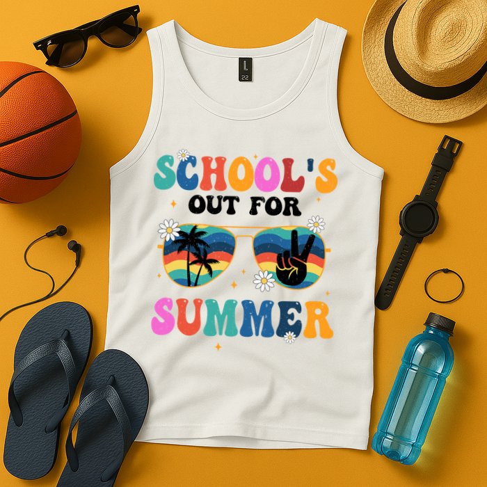 Schools Out For Summer Hippie Retro Tank Top