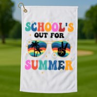 Schools Out For Summer Hippie Retro Golf Towel