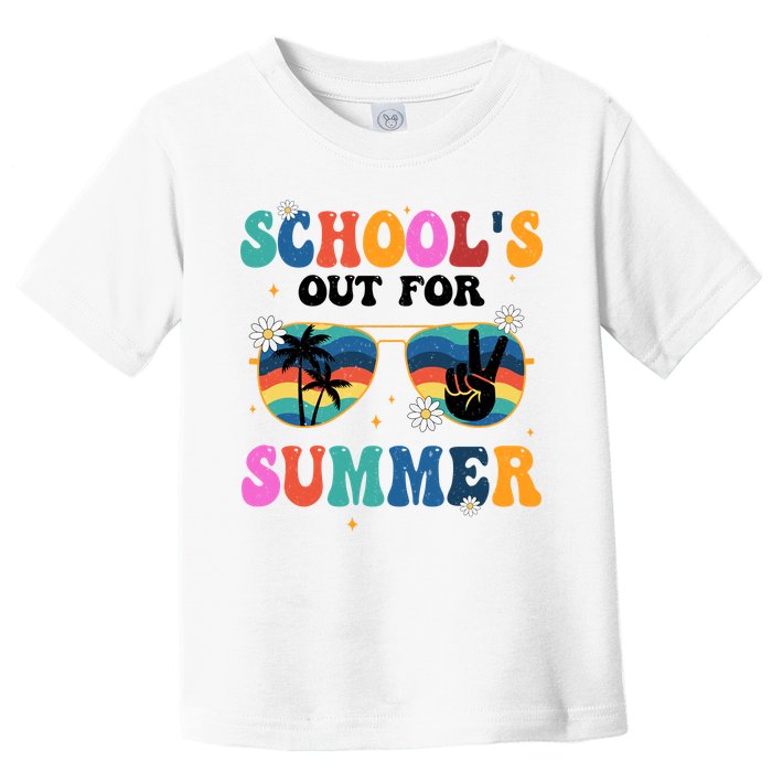 Schools Out For Summer Hippie Retro Toddler T-Shirt