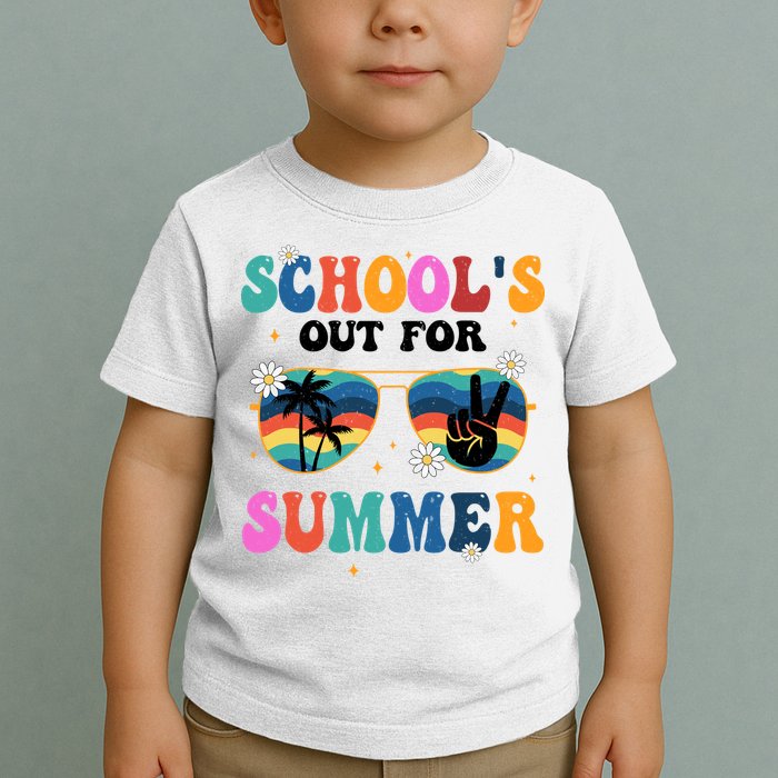 Schools Out For Summer Hippie Retro Toddler T-Shirt